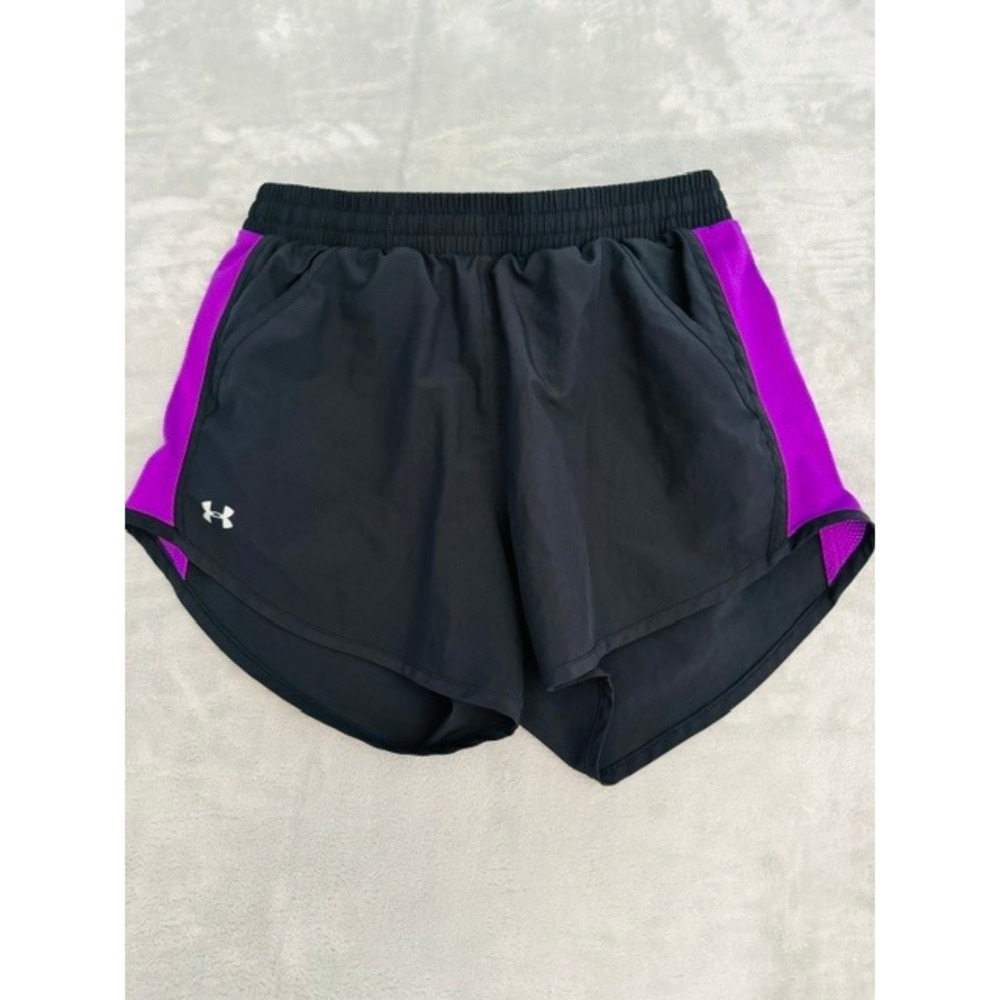 Under Armour Fly-By‎ Running Shorts Women's SP Black Purple Lined Pockets